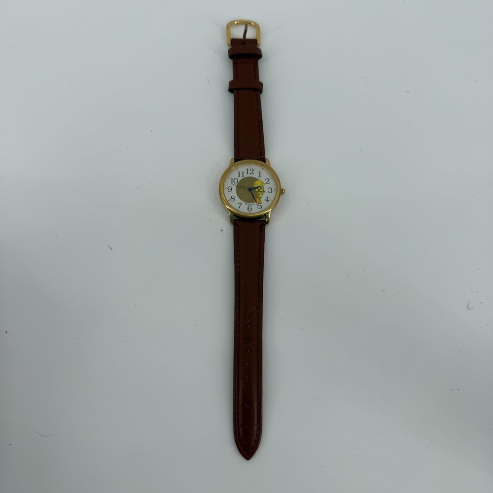 Armitron Tweety Bird Watch Water Resistant Vintage 2000 WORKS‎ Y2K Brown Band - Picture 2 of 11